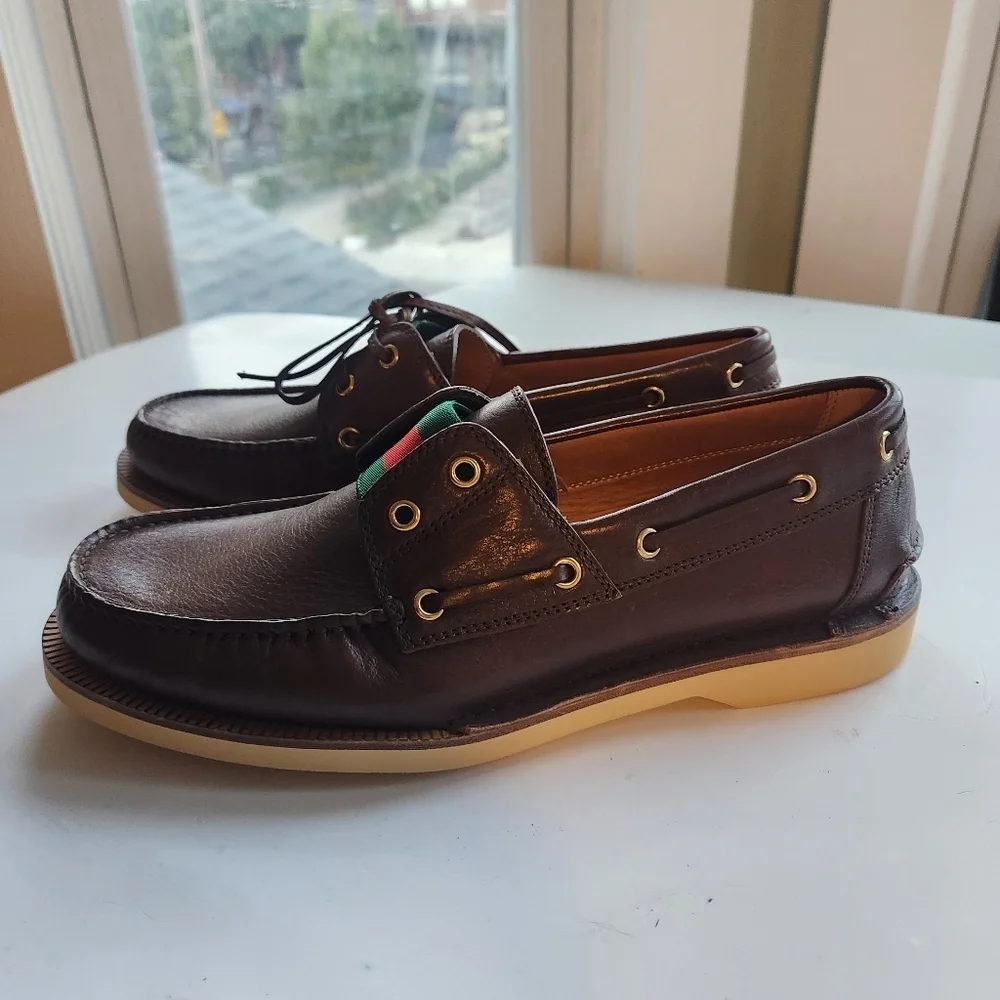 Gucci Delta Boat Loafer In Cocoa size 7 BNWOB missing lace